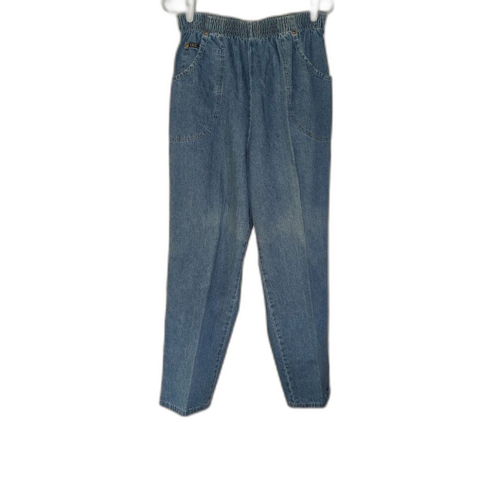 Vintage Chic Jeans Women's 14 High Waisted Elastic Pull on Tapered Mom Denim